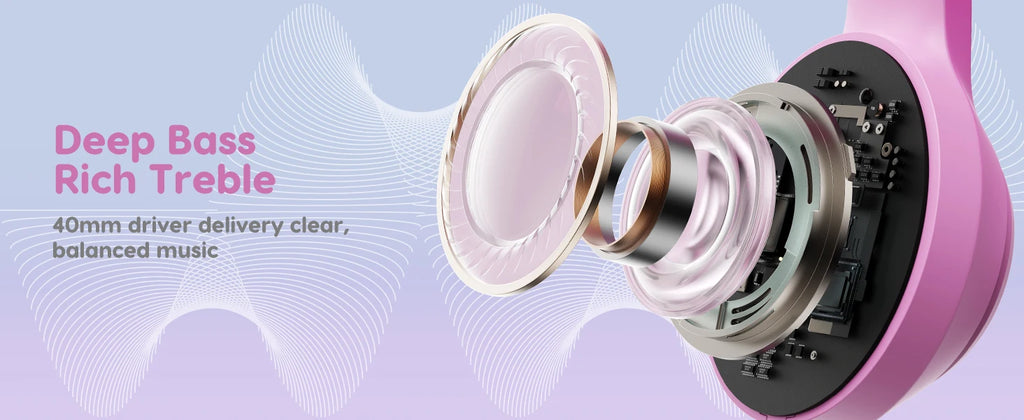 kids wired headphones stereo over ear school 3.5mm