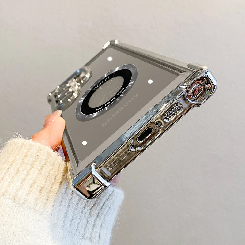 Luxury magnetic wireless charging case Samsung clear protection