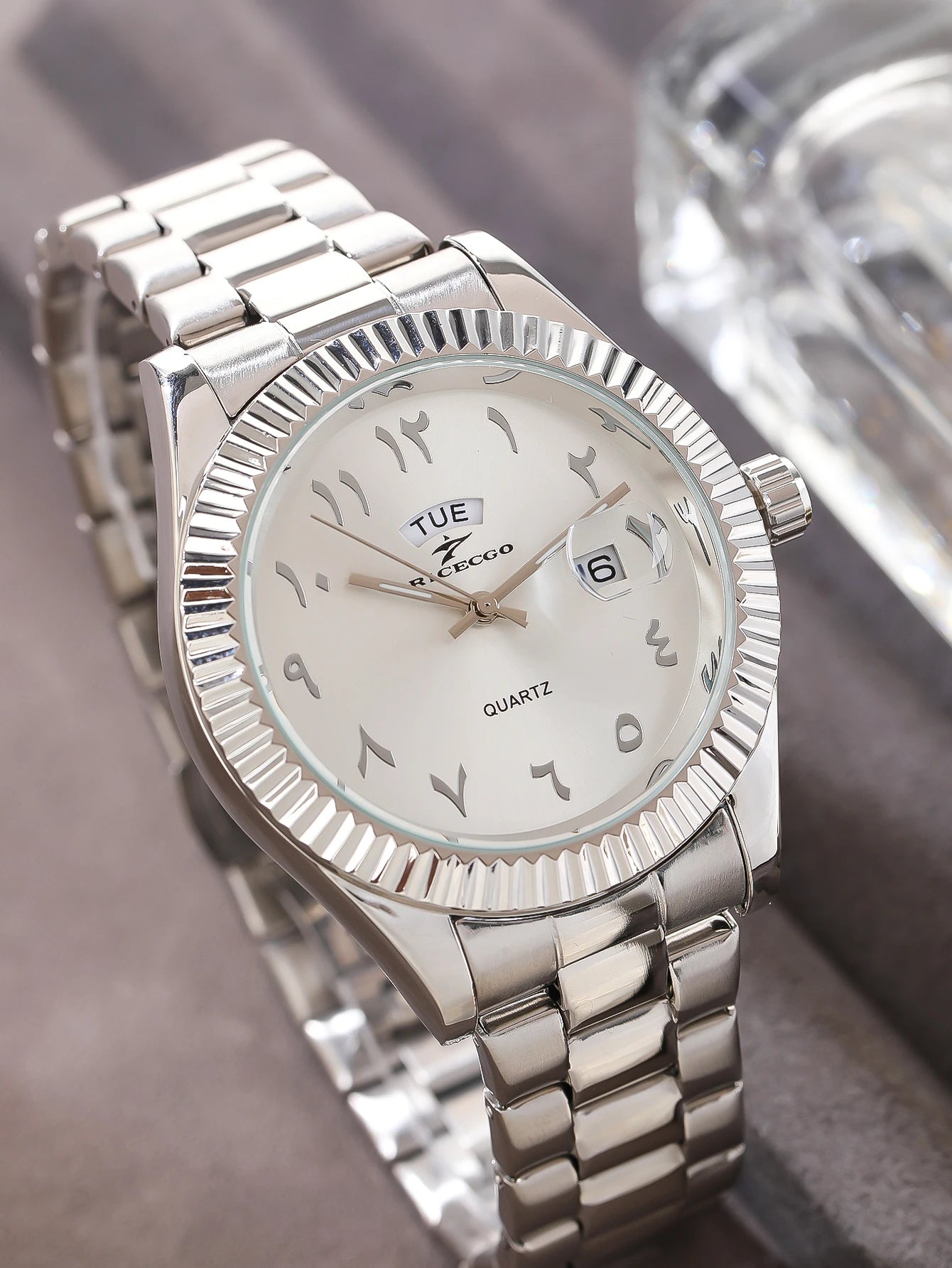 men watch stainless steel business sports calendar wristwatch